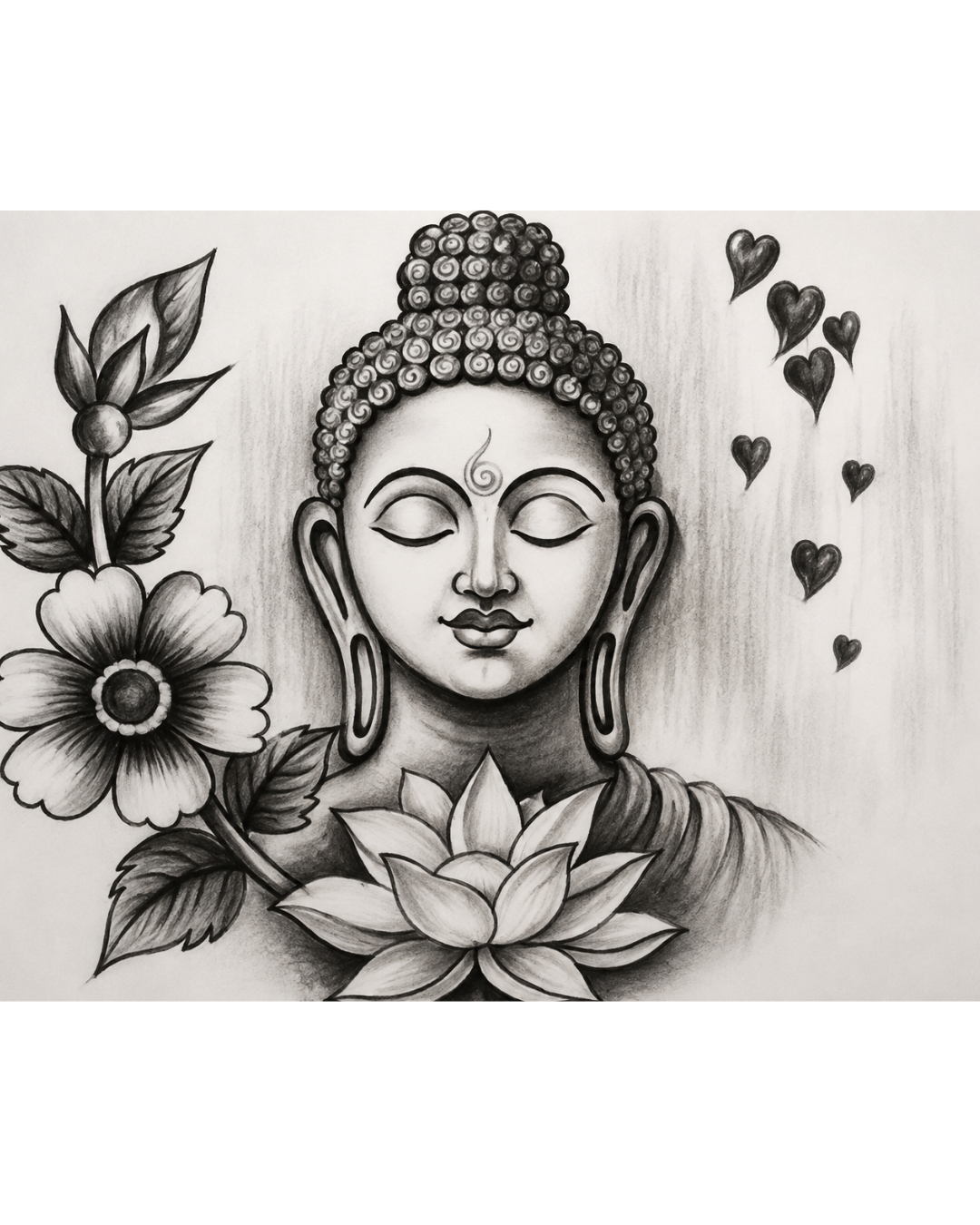 Serene Buddha Lotus Sketch